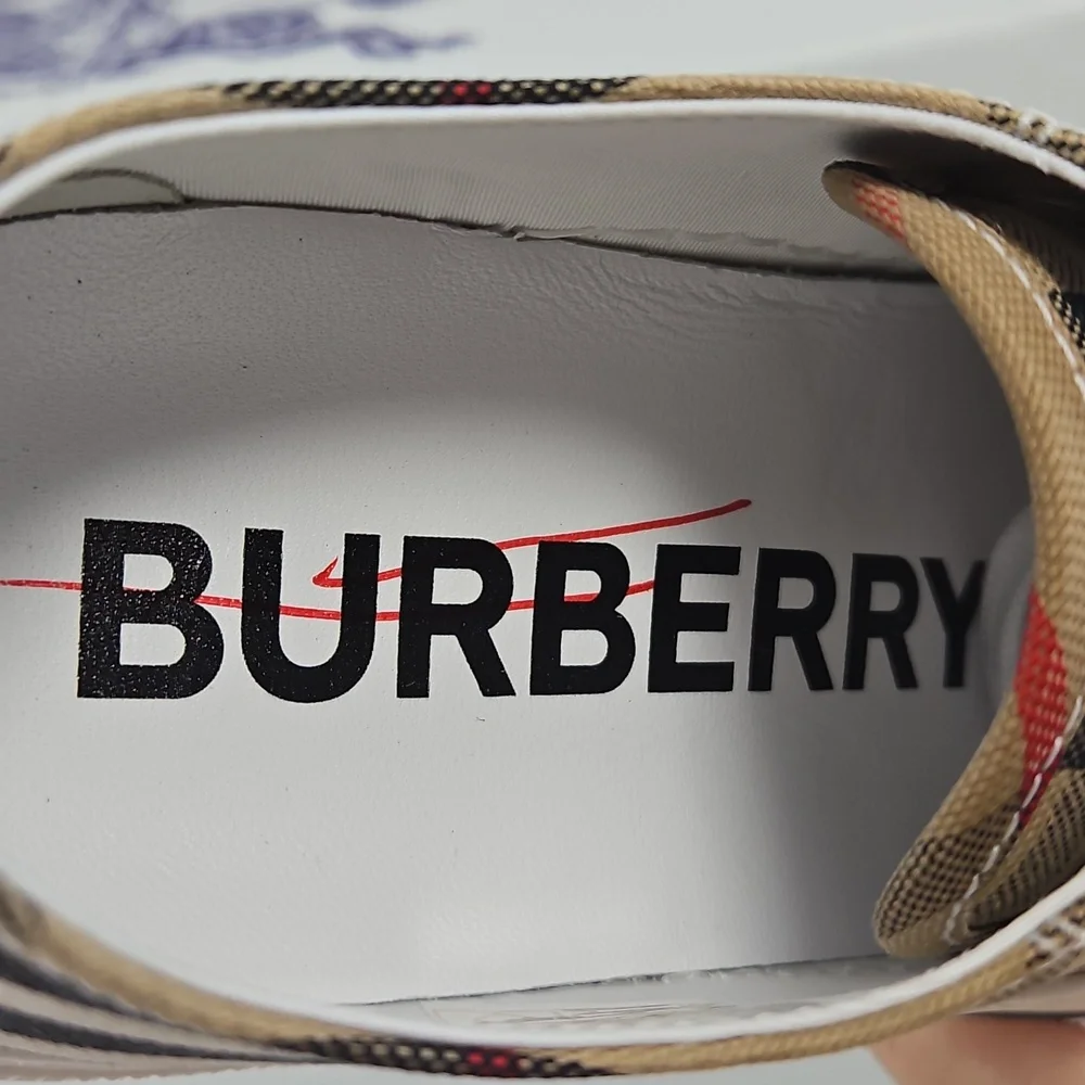 NEW! Burberry Jack Vintage Check Platform Low Top Sneakers Size 5.5 - Picture 14 of 16